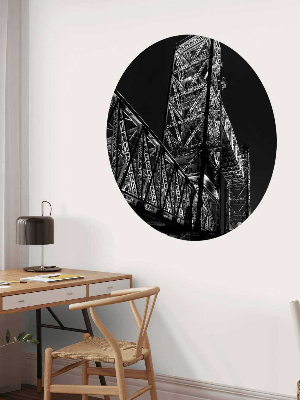 Ehemalige Eisenbahnbrücke De Hef in Rotterdam in schwarz-weiß 